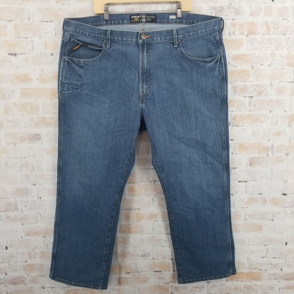 Ariat Rebar M4 Relaxed Boot Denim Jeans Men's 44 x 30 Blue Medium Wash